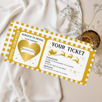 Surprise Christmas Scratch-Off Boarding Pass  Invitation