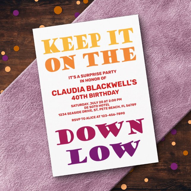 Surprise Colourful Fun Quote Birthday Invitation (Creator Uploaded)