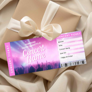 Surprise Concert Gift Ticket Music Reveal Card