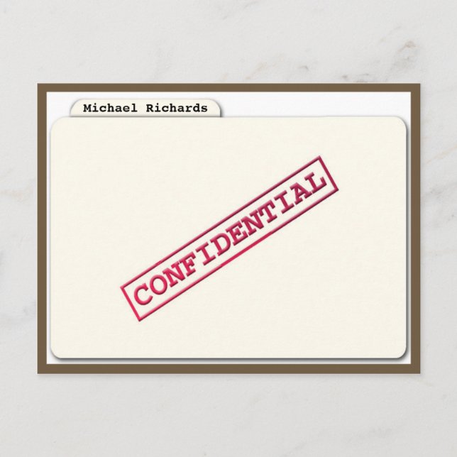 Surprise Confidential folder Invitation Postcard (Front)
