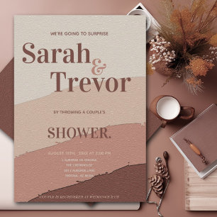 Surprise Couple's Shower  Dusty Rose   Invitation