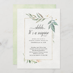 Surprise Couples' Wedding Shower Watercolor Floral Invitation