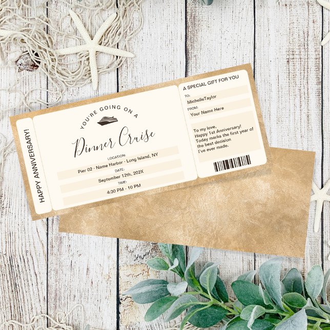 Surprise Coupon Boarding Pass Ticket Cruise Dinner Invitation (Creator Uploaded)