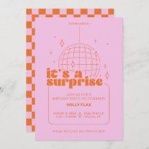 Surprise Disco Party Invitations