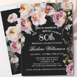 SURPRISE Elegant Floral 80th Birthday Party Invitation<br><div class="desc">Start this special Surprise 80th birthday celebration in a elegant style with this beautifully feminine gentle floral invitation with watercolor mixed wildflowers and trailing greenery. All of the text can be personalized for your party including the guest of honor's age. If you have any special requests or require design assistance,...</div>