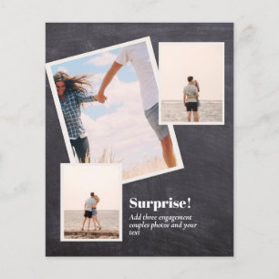 SURPRISE! Engagement Announcement PHOTO COLLAGE Flyer