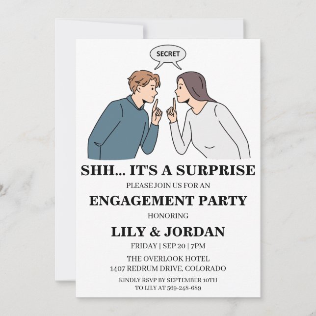 surprise engagement party invitations (Front)