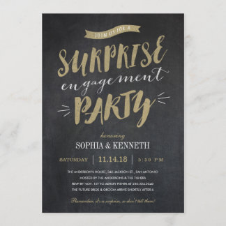 Surprise Engagement Party Invitations - Chalkboard