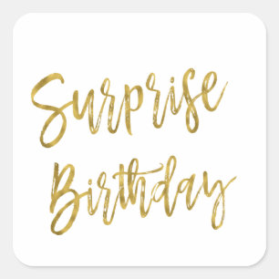 Surprise Gold Foil Birthday Sticker