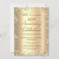 Surprise Gold Glitter 60th Wedding Anniversary
