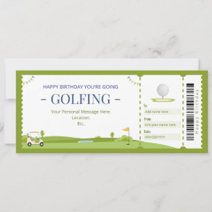 Surprise Golf Gift Certificate Invitation