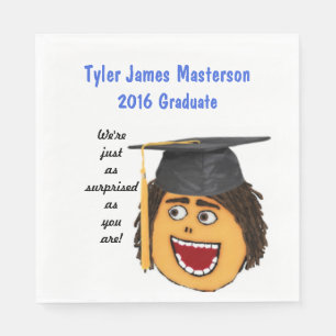 Surprise Graduate Graduation Cartoon Custom Napkin