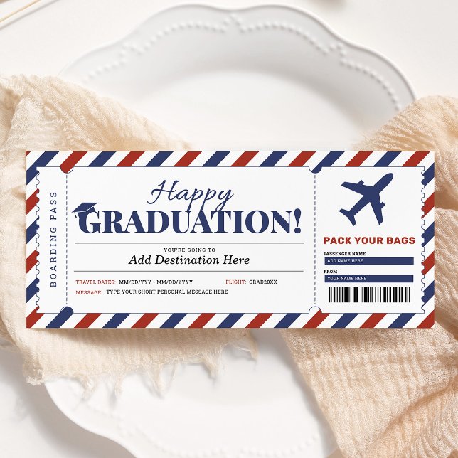Surprise Graduation Boarding Pass Gift Ticket Invitation (Creator Uploaded)