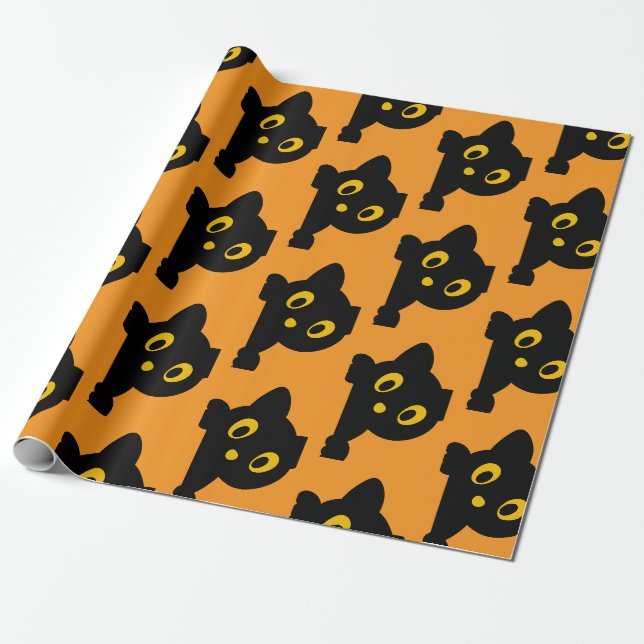 Surprise! It's Twins Black Cats Wrapping Paper (Unrolled)