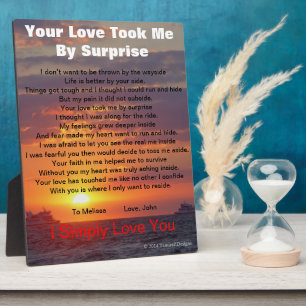 Surprise Love Poem Ocean EASEL Plaque