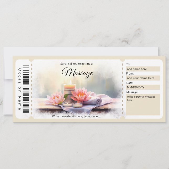 Surprise Massage Gift Certificate Template (Front)