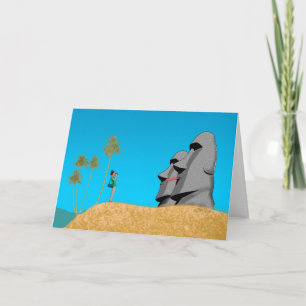 Surprise On Rapa Nui - Birthday Card