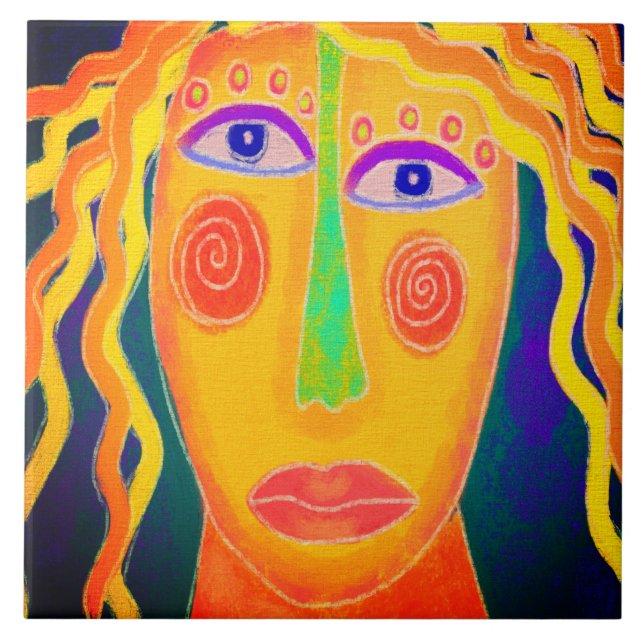 Surprise!  Original Abstract Digital Painting  Tile (Front)