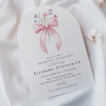 SURPRISE PARTY 18th Birthday Bow Wildflower Arch Invitation<br><div class="desc">A feminine pink coquette bow is decorated with small pink and purple wildflowers.</div>