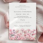 SURPRISE PARTY 19th Birthday Pink Carnation Floral Invitation<br><div class="desc">Perfect invitation for an January birthday party. Carnation is the birth flower for that month. It forms a pretty watercolor bottom border on this floral invitation template. All text is editable</div>