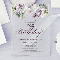 SURPRISE PARTY 50th Birthday Purple Lilac Floral