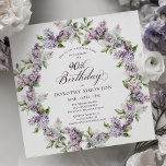 SURPRISE PARTY 90th Birthday Purple Lilac Floral Invitation<br><div class="desc">Soft watercolor purple lilacs create a pretty springtime surprise party birthday invitation. The typography adds an elegant aesthetic. This birthday invitation is available in both traditional cardstock and a downloadable version. It is part of the Purple Spring Lilac Flower collection. It lets you choose a theme and then easily create...</div>