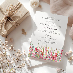 SURPRISE PARTY 95th Birthday August Birth Flower Invitation