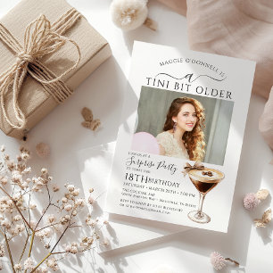 SURPRISE PARTY A Tini Bit Older Martini 18th Invitation