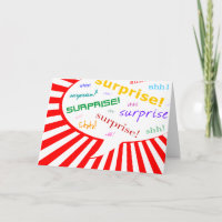 surprise party invitation : comic speech bubble