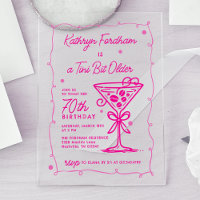 SURPRISE PARTY Pink Doodle Martini 70th Birthday