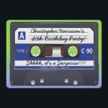 Surprise Party Retro 80s Cassette Tape Invitation<br><div class="desc">Unisex Surprise 40th birthday party retro 1980s cassette tape invites templates. Mens' or womens' vintage mix tape / mixtape surprise 40th birthday party invitations. Woman's or man's affordable personalised custom fortieth / forty year old / 40 years surprise party celebration invitations with a cool, funky realistic vector illustration image of...</div>