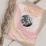 SURPRISE Photo 50th Birthday Blush Pink Marble  Invitation<br><div class="desc">An elegant "50th Birthday" party invitation design with personalized photo,  modern typography and a faux sparkling Marble background.</div>