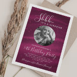 SURPRISE Photo 50th Birthday Party Hot Pink Glam  Invitation<br><div class="desc">An elegant "50th Birthday" party invitation design with personalized photo,  modern typography and a sparkling fabric background.</div>