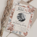 SURPRISE Photo 70th Birthday Bloom Rose Gold Invitation<br><div class="desc">An elegant "70th Birthday" party invitation design with personalized photo,  modern typography and a Garden in Bloom background.</div>