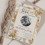 SURPRISE Photo 70th Birthday Garden in Bloom Gold Invitation<br><div class="desc">An elegant "70th Birthday" party invitation design with personalized photo,  modern typography and a Garden in Bloom background.</div>