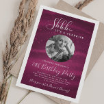 SURPRISE Photo 70th Birthday Party Pink Glam  Invitation<br><div class="desc">An elegant "70th Birthday" party invitation design with personalized photo,  modern typography and a sparkling fabric background.</div>