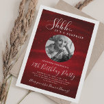 SURPRISE Photo 70th Birthday Party Red Glam  Invitation<br><div class="desc">An elegant "70th Birthday" party invitation design with personalized photo,  modern typography and a sparkling fabric background.</div>