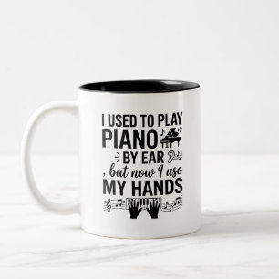Surprise Piano Hands Mug Two-Tone
