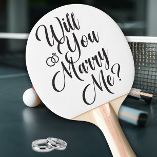 Surprise Proposal “Will You Marry Me?”  Ping Pong Paddle