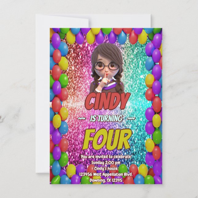 Surprise Quiet Secret birthday invite (Front)