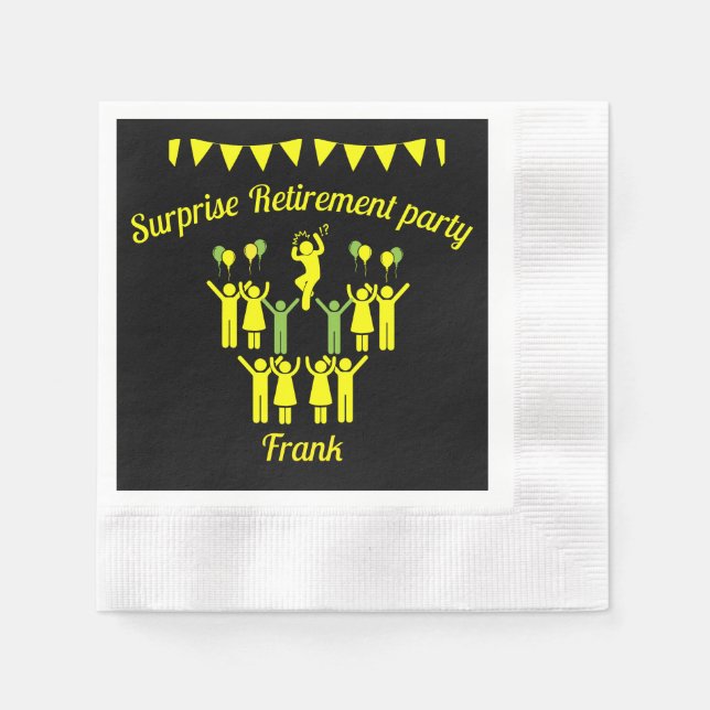 Surprise Retirement Parties Napkin (Front)