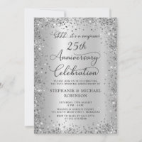 Surprise Silver Glitter 25th Wedding Anniversary