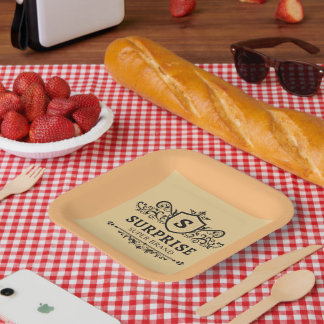 surprise super brand luxury wedding party modern b paper plate