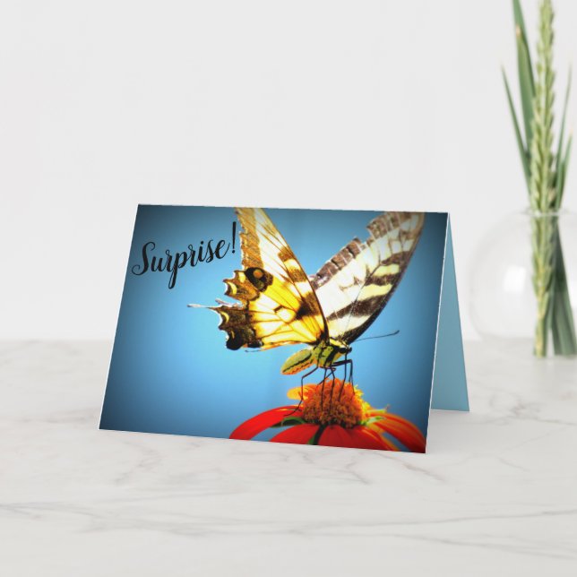 Surprise!!!  Tiger Swallowtail Butterfly Card (Front)