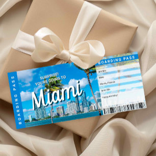 Surprise Trip to Miami Gift Boarding Pass Card