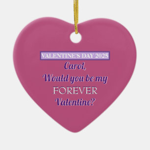 SURPRISE VALENTINE PROPOSAL/ HEART/CUSTOMIZABLE CERAMIC TREE DECORATION