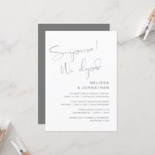 Surprise, we eloped, Wedding Elopement Party Invit Invitation