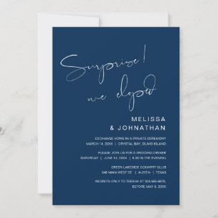 Surprise, we eloped, Wedding Elopement Party Invit Invitation