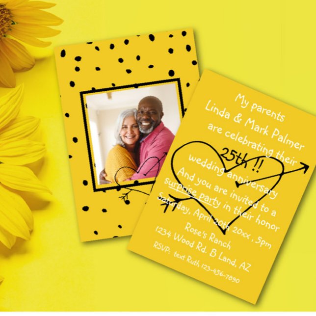 Surprise Wedding Anniversary Fun Party Photo Invitation (Creator Uploaded)