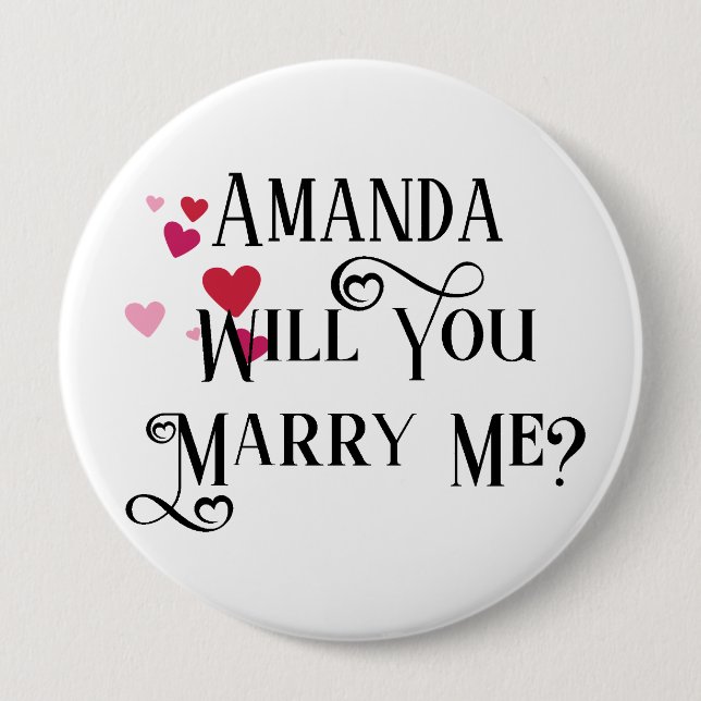 Surprise Wedding Proposal Will you Marry me 10 Cm Round Badge (Front)